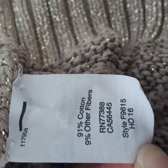 J Crew Sweater, beige/gold, small - Picture 3 of 4